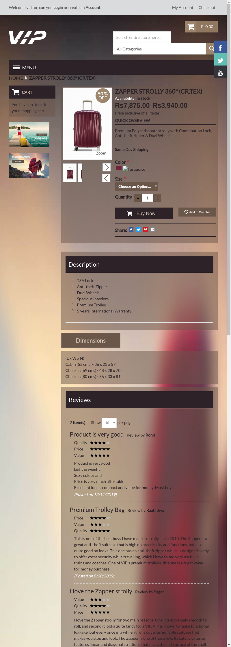 vip zapper strolly 80