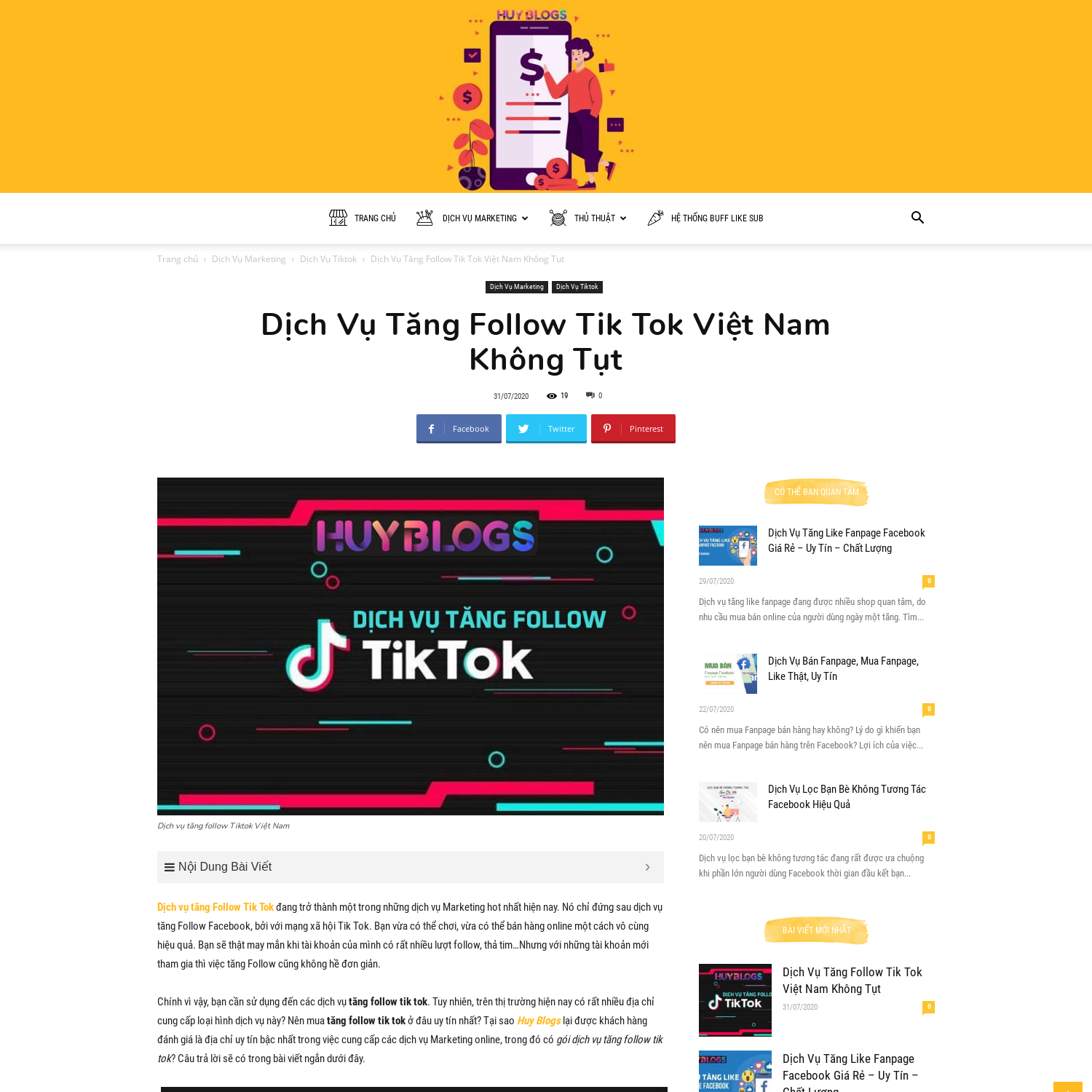 dịch vụ tiktok